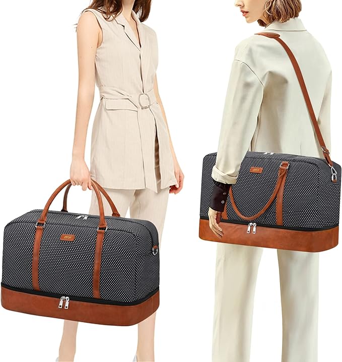 IBFUN Weekender Bags for Women, 21" Weekender Travel Bag, Travel Duffle Bag with Shoe Compartment Carry on Overnight Duffel Bag for Weekend Travel Business Trip, 3PCS - Image 2