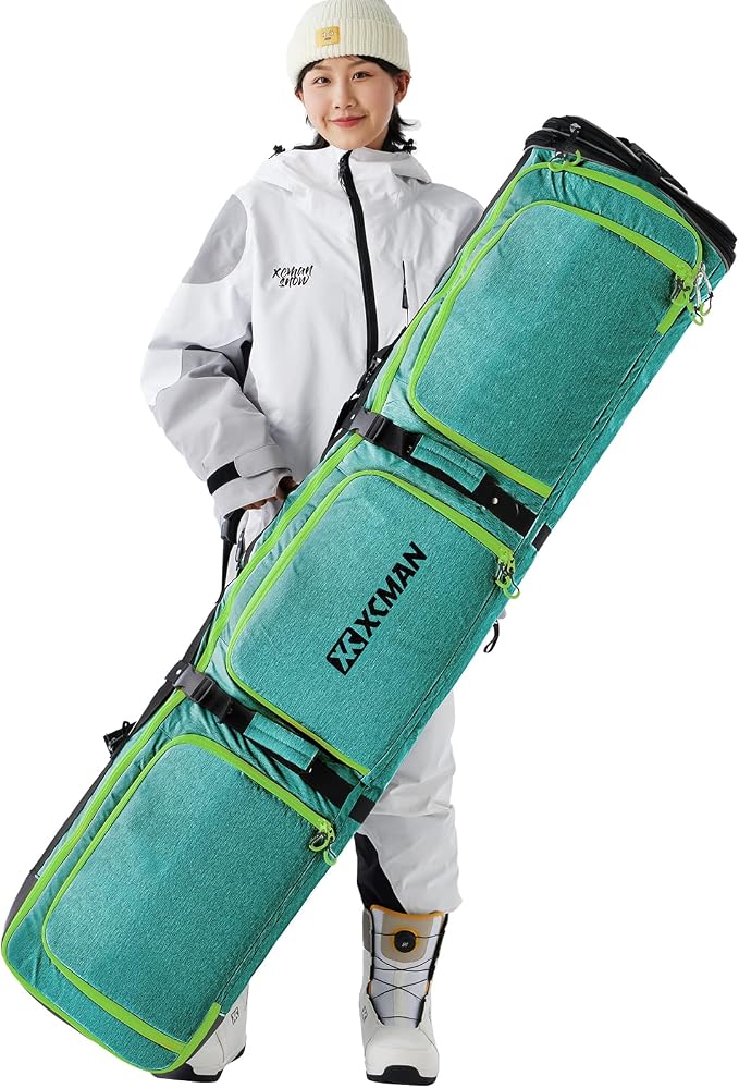 XCMAN Padded Snowboard Bag Expandable Snowboard Bag for Air Travel Adjustable Ski Bag Length 63-75In by XCMAN