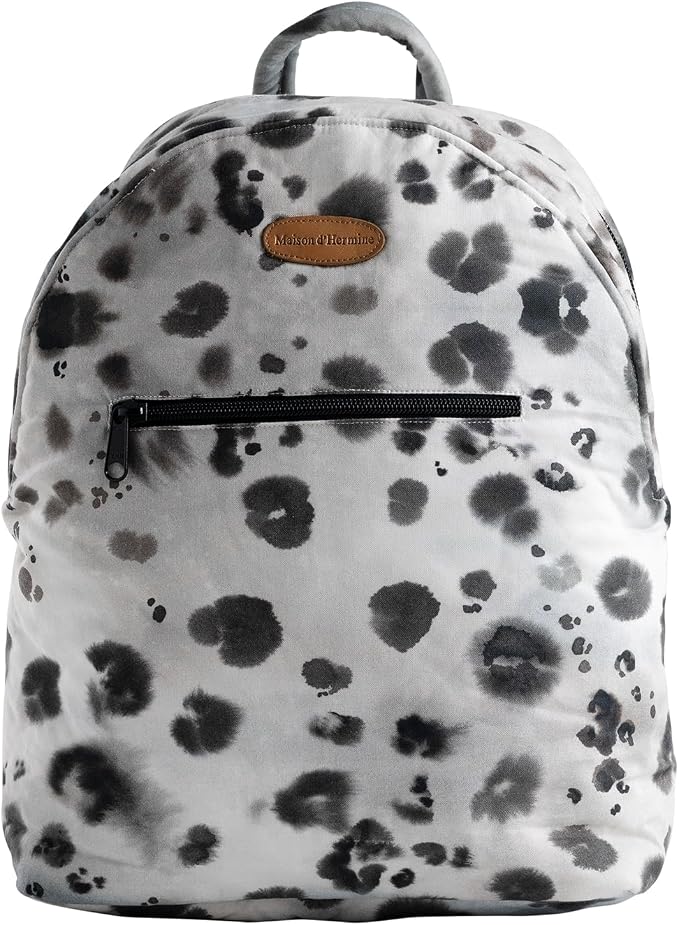 Maison d' Hermine Backpack for Women Men Cotton Shoulder Multipurpose Rucksack with Small Pouch Lightweight Multi Pocket Bag for Travel Work Beach Perfect for Spring Summer (Cheeta) by MaisondHermine