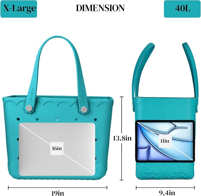 Rubber Beach Bag Waterproof Durable Large Tote Bag for Beach Sports Pool Swim Travel EVA Tote - Image 7