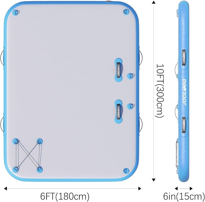 Inflatable Floating Dock Mat,6 inches Thick Inflatable Stable Platform Raft with Storage Bag None-Slip Surface for Lake Beach Pool - Image 3