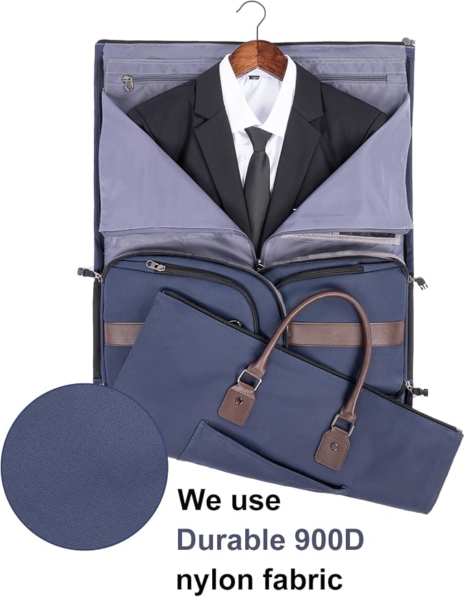 Modoker Convertible Weekender Bag - Canvas Duffle Bags for Travel with Hanging Feature, Blue - Image 2