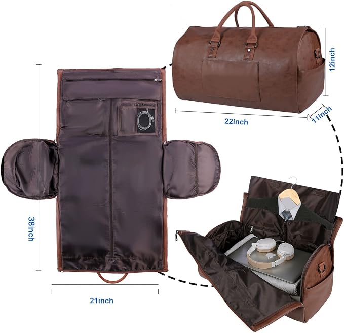 seyfocnia Convertible Travel Garment Bag,Carry on Garment Duffel Bag for Men Women - 2 in 1 Hanging Suitcase Suit Business Travel Bag - Image 2