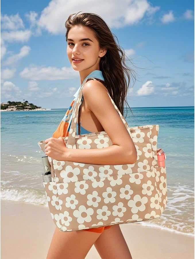 Bluboon Waterproof Beach Tote Pool Bags for Women Ladies Extra Large Carry On Bag With Wet Compartment for Weekender Travel - Image 7