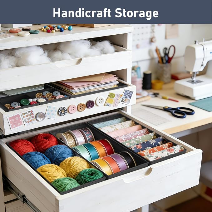 DIMJ Drawer Organizer Clothes - 28 Pack Baby Dresser Organizer for Nursery Closet Organization, Fabric Drawer Organizer Bins for Underwears Socks Bras, Foldable Storage Dividers for Bedroom - Image 6