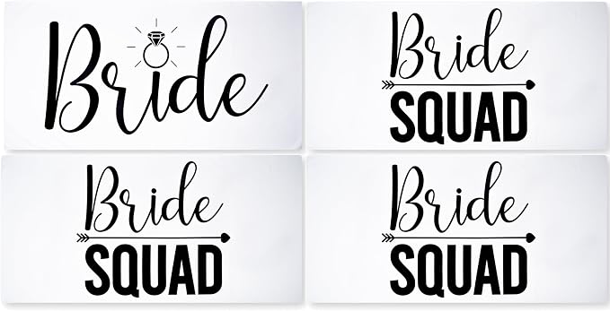 Ethisa 4 Pack Bride Squad Towel for Beach Bachelorette Party - Classic Design for Bridesmaids to Match Bride to Be - Team Bride Tribe Bachelorette Party Towels - 60"x30" by Ethisa