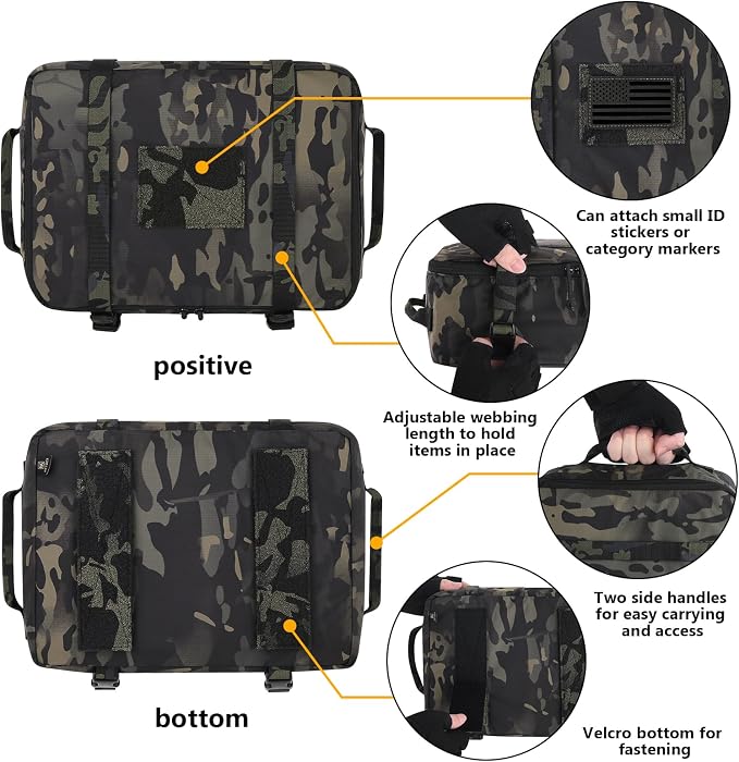 PETAC GEAR 4 PCS Tactical Modular Packing Cubes with Waterproof Material, Large Capacity Storage Bag, Easy Clean Outdoor Travel Organize Storage Pouches Bags (MCBK) - Image 3