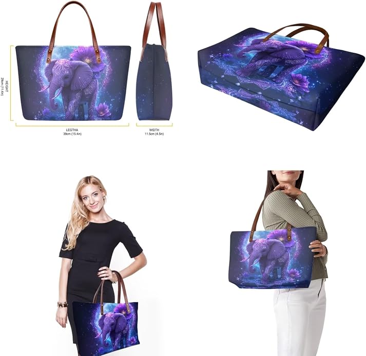 GIFTPUZZ Women Tote Bag Women Wallet Portable Cosmetic Bag for Women Bag Set 3 Pack PU Leather Bags with Zipper - Image 5