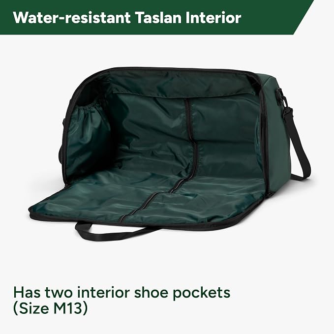 Halfday Convertible 2-in-1 Garment Duffel Weekender Bag 45L: Wrinkle-Free Travel (Hanging Suit Compartment, Shoe Pockets, Trolley Sleeve), Durable & Water-Resistant Carry-on, Hunter - Image 3