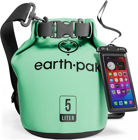Earth Pak Waterproof Dry Bag - Roll Top Waterproof Backpack Sack Keeps Gear Dry for Kayak with Waterproof Phone Case by earthpak
