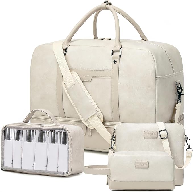Wogarl Weekender Bag for Women Men Large Overnight Bag Travel Duffel Bag with Shoe Compartment Toiletry Satchel Bag Carry On Bag Fit 21" Laptop by Wogarl