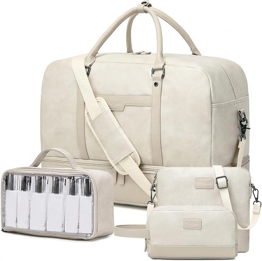 Wogarl Weekender Bag for Women Men Large Overnight Bag Travel Duffel Bag with Shoe Compartment Toiletry Satchel Bag Carry On Bag Fit 21" Laptop by Wogarl