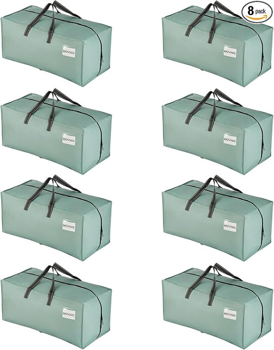 VENO 8 Pack Heavy Duty Moving Bags with Backpack Straps, Zippers & Handles, Extra Large Packing Bags for College Dorm Essentials, Moving Supplies Alternative to Cardboard Moving Boxes by Veno