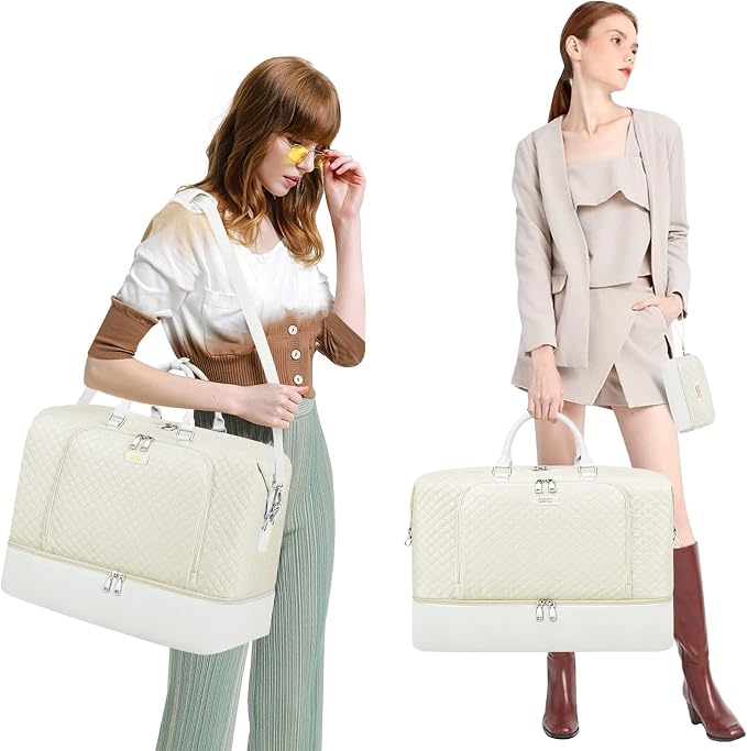 Travel Weekender Bag for Women, 21" Overnight Bag with Shoe Compartment 50L Large Travel Duffel Bag Carry On Tote for Weekend, Overnight, Business Trips, Water Resistant - Image 2