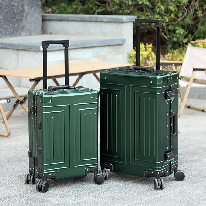 All Aluminum Carry On Luggage，Cut from Whole Aluminum Sheet，22x14x9 Airline Approved ，（3rd Generation，Premium Metal zipperless suitcase ） (green, 26inch) - Image 6