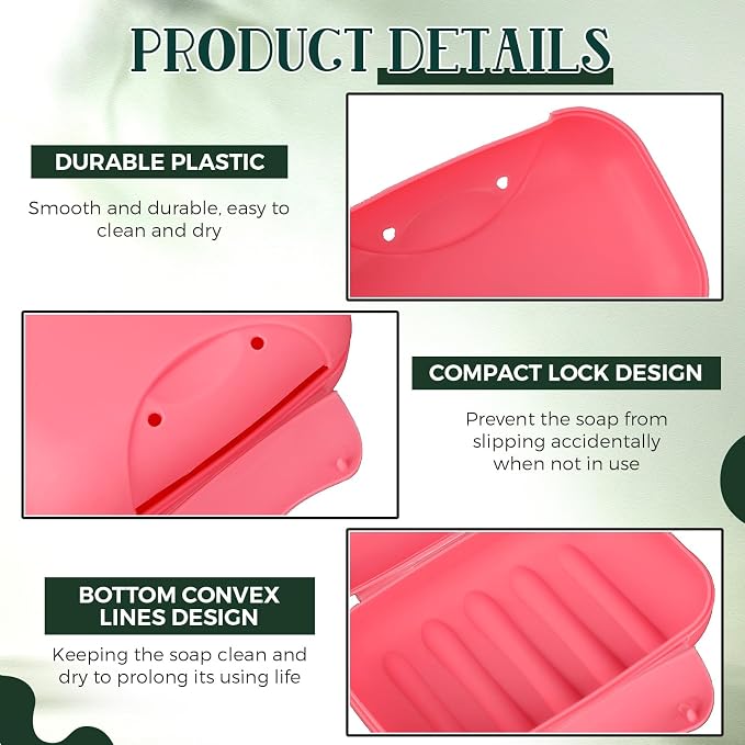 Nuogo 48 Pcs Soap Box Holder Bulk Portable Travel Soap Dish Case Plastic Leakproof Container for Home Bathroom Outdoor Camping Hiking Vacation Gym Shower - Image 3