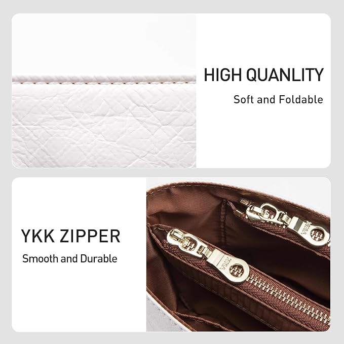 Purse Organizer Insert Compatible with LV Neverfull BB, Premium DopontPaper Bag Organizer Lightweight Water Resistant Purse Insert Divider Shaper for Tote Handbags, White-brown/XS - Image 7