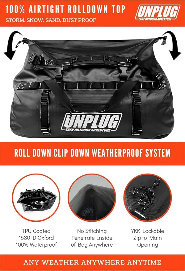UNPLUG Ultimate Adventure 1680D Waterproof Duffel Bag | 155L Large Travel Bag for Camping & Outdoor Use |155L BLACKOPS - Image 3