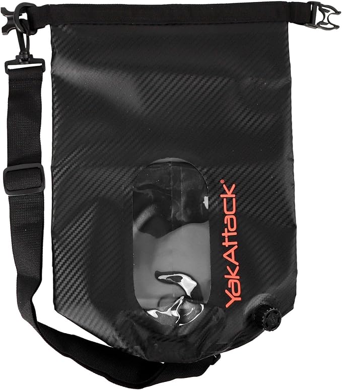 YakAttack 5L Roll-Top Drybag with Air Valve - Black Carbon | Waterproof Marine Dry Bag for Kayaking, Boating & Paddleboarding | Heavy Duty Small Drybag for Gear Protection | Compact Kayak Storage Bag - Image 4