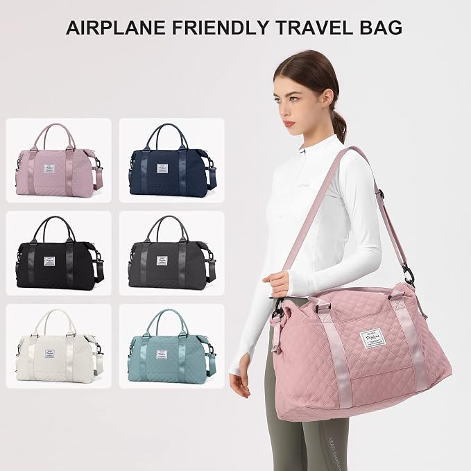 Travel Duffel Bag, Carry On Overnight Weekender Bags for Women | Travel Bag with Wet Pocket & Trolley Sleeve, For Spirit Airlines 18x14x8 Personal Item Bag - Image 2