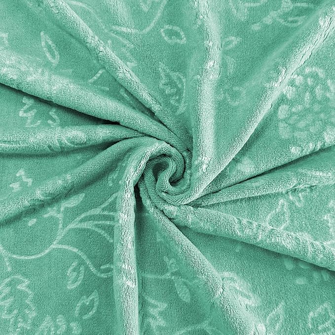 JML Large Bath Towels Set, 2 Pack, 30" x 60", Microfiber Body Towels for Adult, Oversized, Soft, Absorbent, Fast Drying for Shower Sauna Yoga Swimming Sport Fitness Gym Pool (Green-Floral Embossed) - Image 4
