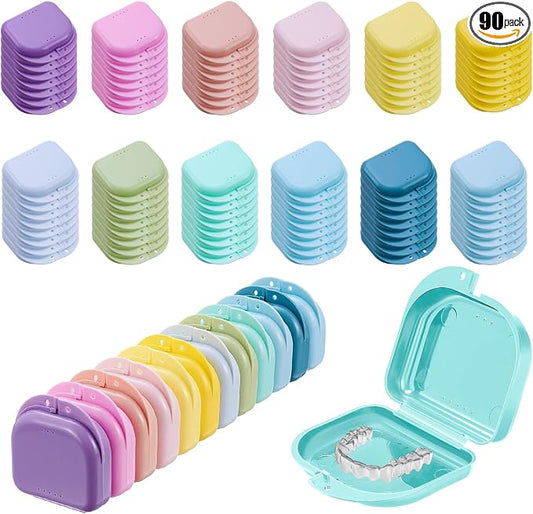Sherr Dental Retainer Case with Holes,90 Pcs,12 Pastel Color by Sherr