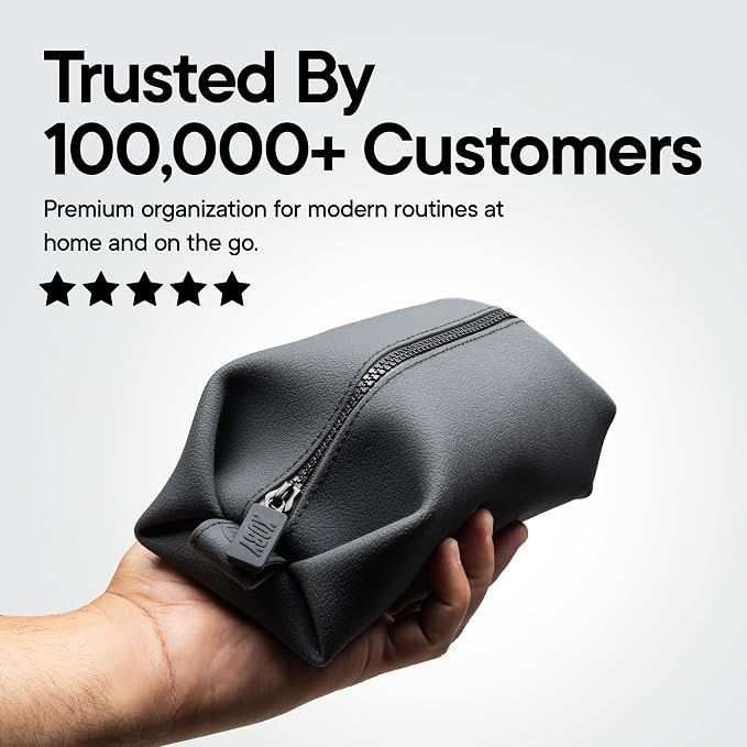 TOOLETRIES The Koby Dopp Kit, Premium Silicone Toiletry Bag for Men, Compact Leak-Resistant Travel Organizer with Heavy-Duty Zipper, Easy-to-Clean Grooming Bag – Lite 9" x 4.5" x 4.5", Charcoal - Image 10