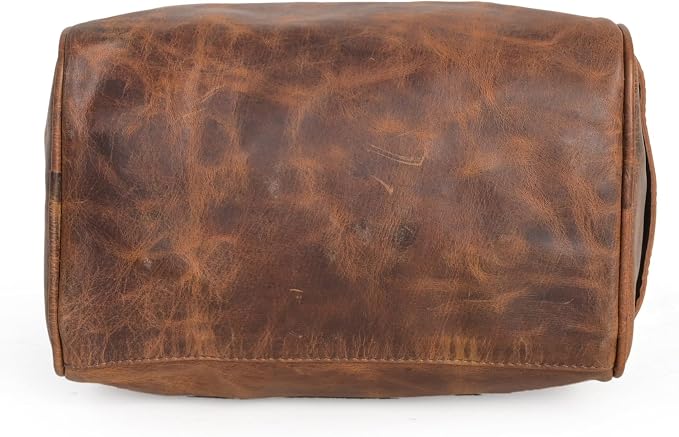 (9 inch Medium Size) Real Grain Leather Toiletry Bag for Men, Dopp kit with Waterproof Lining, Toiletries Organizer, Grooming Travel Bag Pouch, Bathroom Shaving Kit Zipper Bag - Image 6