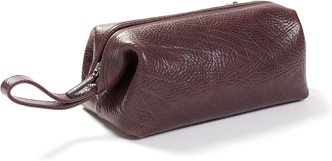 Leatherology Premium Espresso Framed Toiletry Bag – Full Grain Leather Dopp Kit for Men with Wide-Mouth Opening, Interior & Exterior Zippered Pockets, Water-Resistant Lining - Image 3