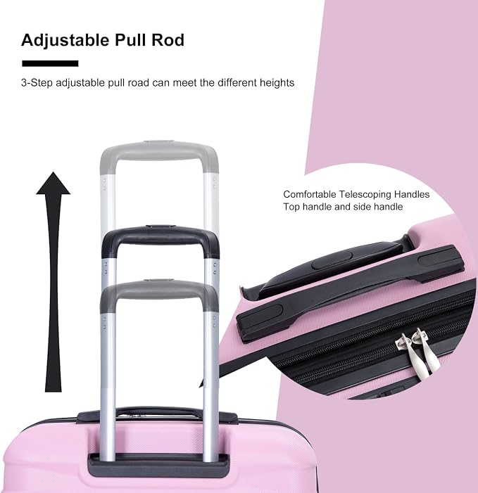 Travelhouse Hardside 3-piece Luggage Set, PC suitcases with Spinner Wheel | Double Spinner Wheels,TSA Lock, Underseat Waterproof Duffel Bag - Image 5