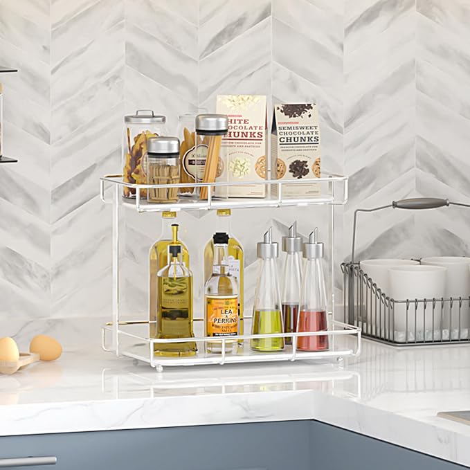 Bathroom Organizer Countertop Perfume Organizer Makeup Organizer Cosmetics Storage Display Rack Vanity Tray Dresser Stainless Steel Gold Shelf White Marble Ceramic Tray - Image 6