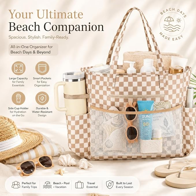 Bluboon Waterproof Beach Tote Pool Bags for Women Ladies Extra Large Carry On Bag With Wet Compartment for Weekender Travel - Image 8