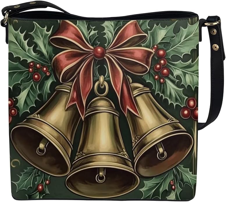 HUGS IDEA Boho Bags for Women Leather Handbag Shoulder Bucket Crossbody Purse - Image 3