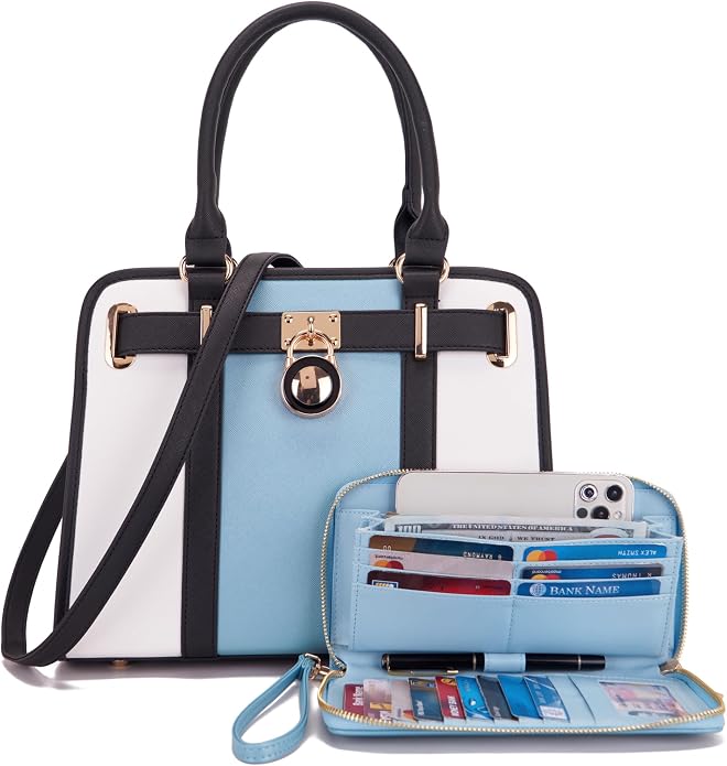 Qiyuer Structured Satchel Tote Handbags Set Women Purses with RFID Wallet | Premium, Sturdy, Spacious, Chic for Daily & Work, Vegan PU Leather, Multi-way Carry, Large Capacity RFID Wallet, Ideal Gift - Image 8