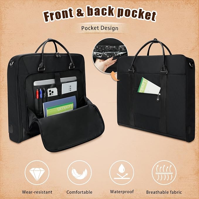 Noozion Garment Bag for Travel, Large Carry On Suit Bag for Business Up to 4 Suits, Wrinkle Free Garment Bag for Hanging Clothes with Shoulder Strap, Laptop Compartment, and Wet-Dry Pocket - Image 6