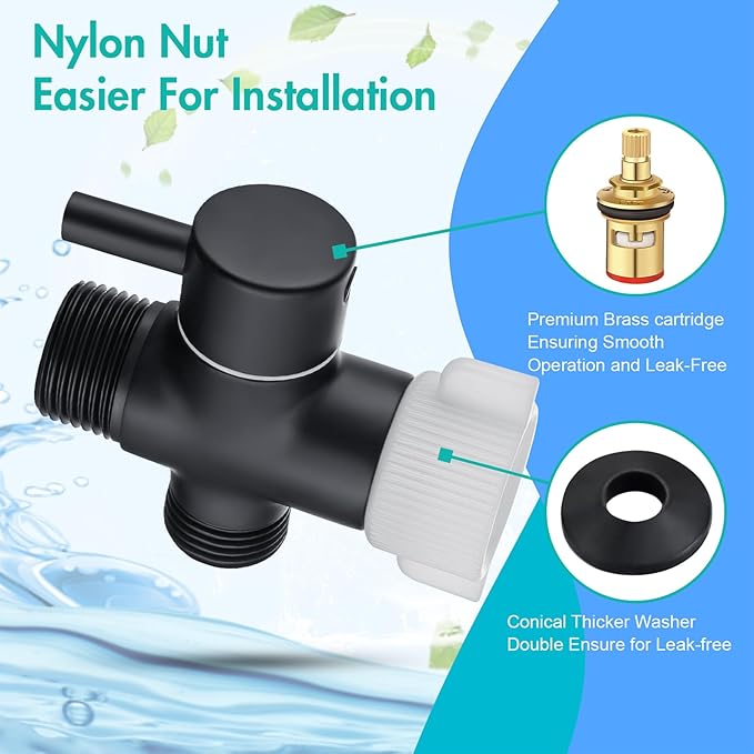 BARROCK Handheld Bidet Sprayer for Toilet, Stainless Steel Metal Made Baby Cloth Diaper Spraying Kit, Bathroom Toilet Bidet Attachment Set for Bathing Pets and Feminine Hygiene, Matte Black