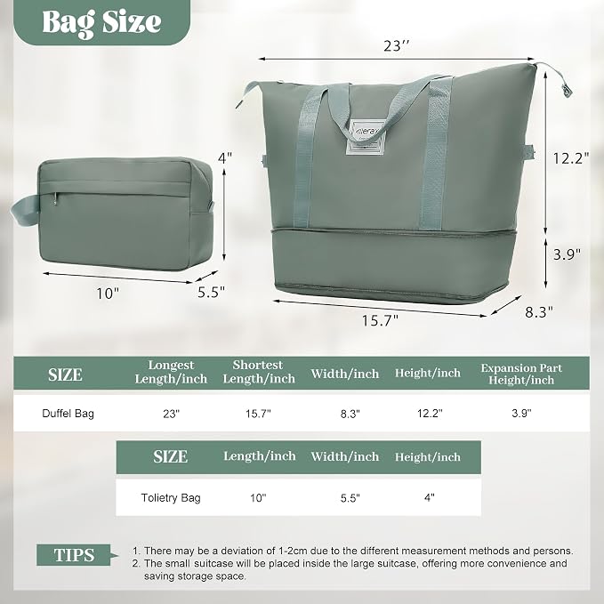 Merax Luggage Set,6 Piece Suitcase with Bags,Lightweight Carry on Luggage | 14/20 IN Airplane Approved,24/28IN Hardside Suitcase with Double Spinner Wheels Handle Password Lock,Army Green - Image 8