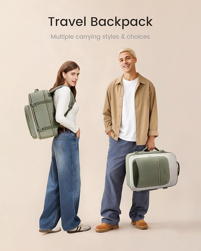 LOVEVOOK 50L Travel Backpack for Women & Men, Airline Approved Carry On Luggage with 3 Packing Cubes, TSA Overnight Bags, Waterproof Personal Item Bag, Weekender Essentials Backpacks fits 17" Laptop - Image 7