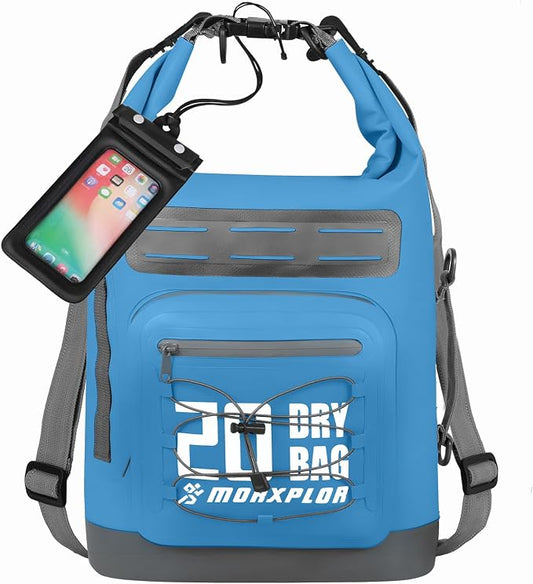 MORXPLOR Dry Bag Waterproof,5L/10L/20L/30L/40L/55L Roll Top Dry Bag Backpack with WaterProof Phone Case for Swim,Kayak by MORXPLOR