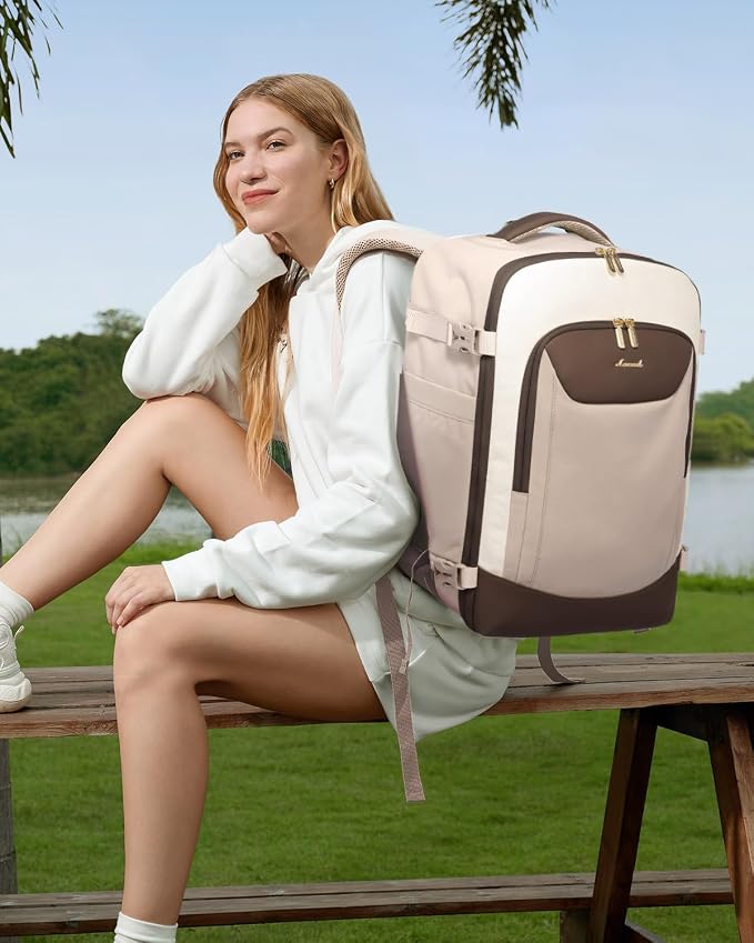 LOVEVOOK 40L Travel Backpack for Women Men, Large Carry on Backpack for Airplanes TSA Personal Item Travel Bag fits 15.6" Laptop, Waterproof Weekender Essentials Airline Approved with 2 Packing Cubes - Image 2