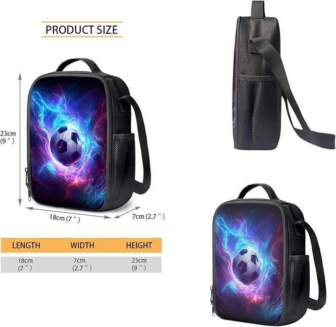 Coloranimal Lighting Football Backpack Set School Bag for Boys, Lightweight Book Bag for Kids School Backpack Mini Lunch Bag Pencil Case Back to School Gifts - Image 3