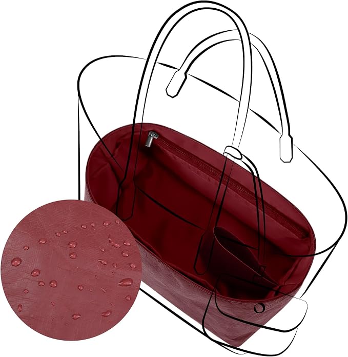 DGAZ Purse Organizer Insert for SaintLouisPM Bag(Wine) | Waterproof Dupontpaper Outer,Silk Soft Inner Liner,Lightweight,Perfect Fit,Multi-pocket Storage,Bag Protector by DGAZ