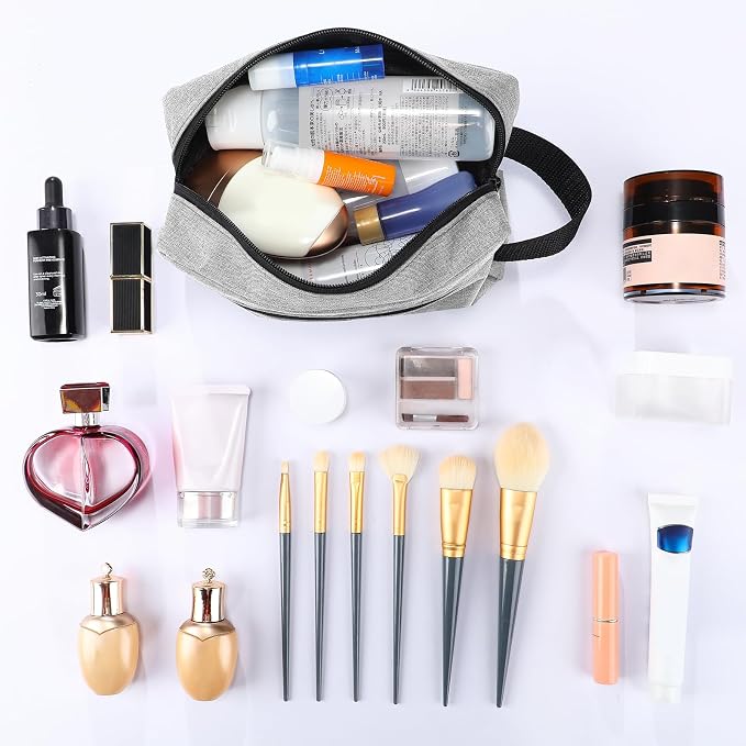 Paterr 16 Pcs Travel Toiletry Bag for Women Men Large Water Resistant Shaving Bag Hanging Cosmetic Bag with Handle and Divider Storage Travel Pouch Case (Gray) - Image 5