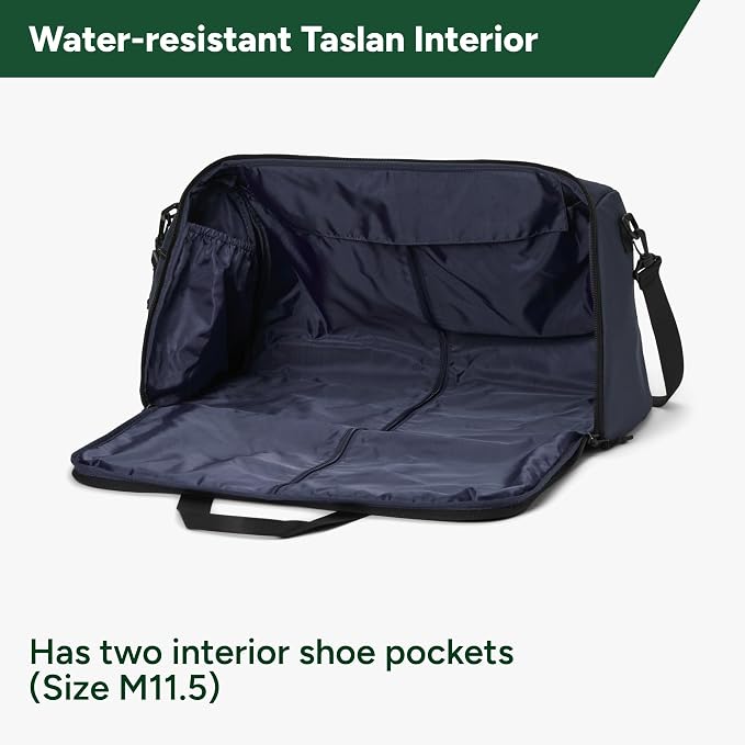 Halfday Convertible 2-in-1 Garment Duffel Weekender Bag 40L: Wrinkle-Free Travel (Hanging Suit Compartment, Shoe Pockets, Trolley Sleeve), Durable & Water-Resistant Carry-on, Marine - Image 3