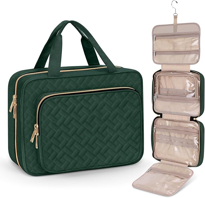 Wedama Toiletry Bag for Women, Large Cosmetic Travel Bag, Hanging Toiletry Bag for Bathroom, Thickened PVC Waterproof Travel Makeup Bag, Toiletries Bag for Travel Business Trips and Camping by Wedama