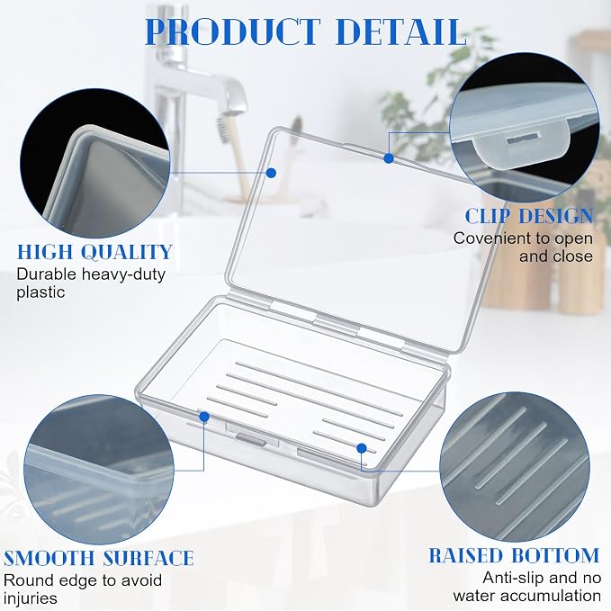 Reallnaive 24 Pcs Travel Soap Container Portable Plastic Soap Boxes Bulk with Lid Homeless Donations Bulk Gym Shower Tour Groups Hotel Outdoor Camping (Mixing Colors) - Image 3