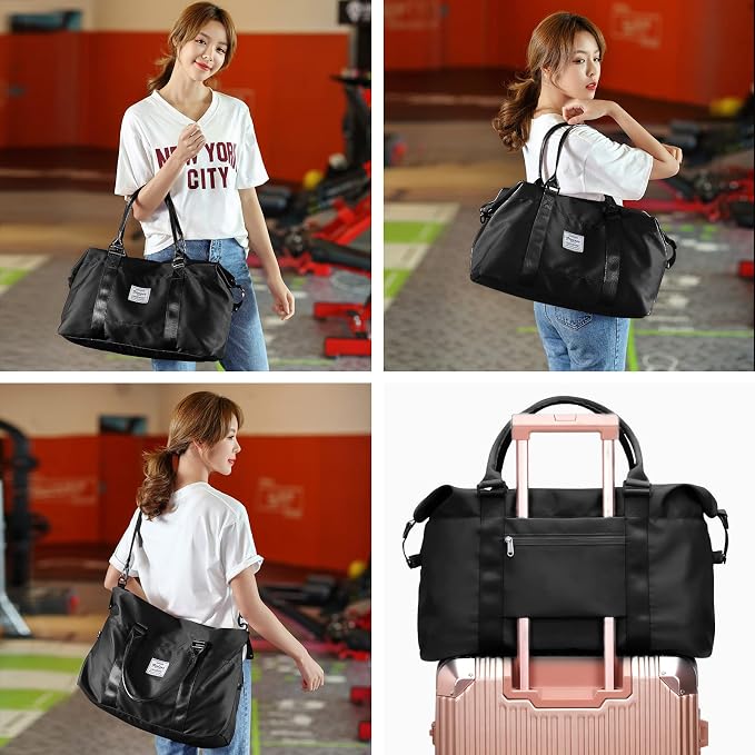 Travel Duffel Bag, Carry On Overnight Weekender Bags for Women | Travel Bag with Wet Pocket & Trolley Sleeve, For Spirit Airlines 18x14x8 Personal Item Bag - Image 7