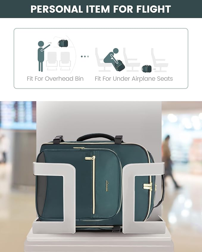 LOVEVOOK 40L Travel Backpack Flight Approved Carry on Backpack,3 Packing Cubes,Waterproof Personal Item Travel Bag,TSA Carry on Luggage Suitcase Travel Essentials,Gifts for Women & Men,fits 17" Laptop - Image 4