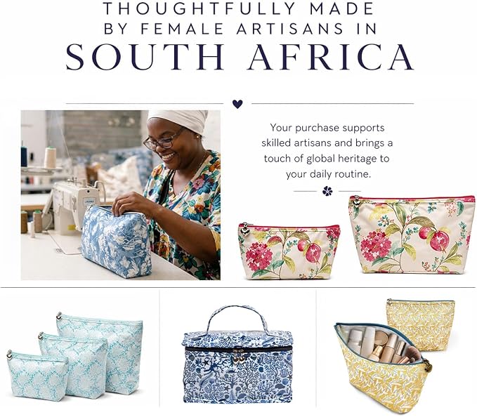 Jacaranda Living Small Cosmetic Bag - Water-Resistant, PVC-Lined, Compact & Travel Ready Make Up Bag, Easy to Clean - Pebble Polka Dot - Image 4