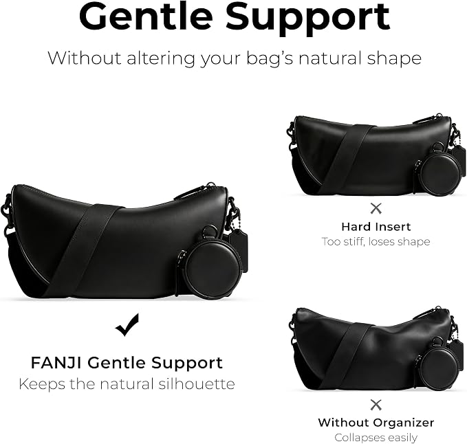Purse Organizer Insert Compatible with COACH Hall Soft | Handcrafted DuPont™ Tyvek®, Precision 1:1 Custom Fit, Matte Black, Keep Bag Clean & Protected for Travel & Commute - Image 8